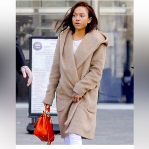 Zara hooded camel coat Size Small